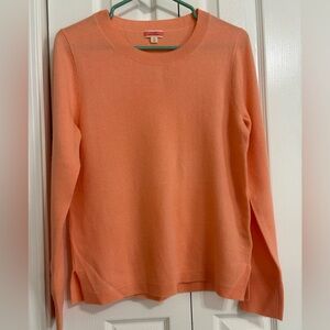 J Crew Women's 100% Cashmere classic-fit Sweater, size M, peach color
